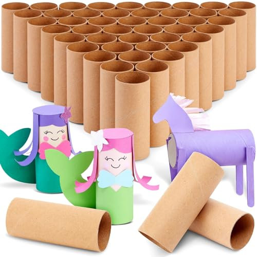 48 Pack Empty Toilet Paper Rolls for Crafts, Brown Cardboard Tubes for DIY, Classrooms, 10 cm Length, 4.06 cm Diameter