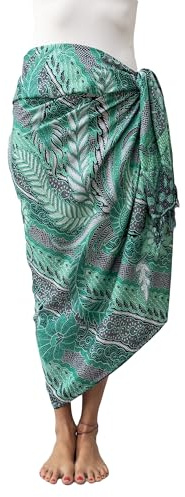 Mienloco Sarong Pareo da donna - Telo mare in 100% viscosa – pannolino/sciarpa/foulard leggero, arioso e confortevole, circa 150 x 110 cm