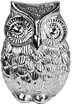 Artra Design GmbH Deko Figur Eule 'Maddy' groß Deko Uhu Tischdeko Geschenk Silber 10x10x13h cm