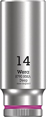 Wera 05004511001 8790 HMA Deep Douille 1/4, Rose, 14.0 mm