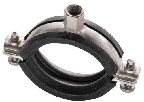 2 Stück - Rohrschellen Edelstahl mit Dämmung Größe 137-142mm M8/M10 V4A