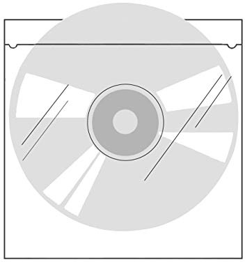 KLEBESHOP24 Selbstklebende CD-Hüllen quadratisch, oben offen, 20 Stück | zum Einkleben, transparent, für CD, DVD, Blu-ray