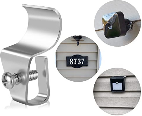 Antimbee Clip di raccordo in vinile, confezione da 20 pezzi, supporto per fotocamera da esterno, gancio in vinile per Blink, Arlo, Ring, nessun danno, nessun foratura, resistente alle intemperie
