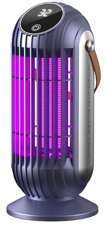 FanFuGuo® Insektenvernichter Elektrisch Wiederaufladbar,Mückenfalle Fliegenfalle Elektrisch,Nachtlicht & UV-Licht 2-in-1 mit Dämmerungssensor,Insektenfänger fliegenfänger Mückenlampe (Black)