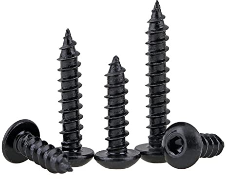 CONPHERON Schwarz Innensechskant Selbstschneidende Schrauben Stufe 8.8 Hochfeste Rundkopf Holzschrauben M6x25mm, 20 Stück
