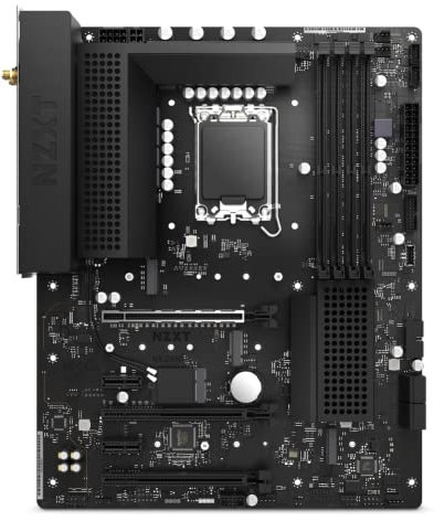 NZXT N5 Z690 Motherboard - N5-Z69XT-B1 - Conjunto de Chips Intel Z690 (Compatible con CPU de 12 generación) - Placa Base para Juegos ATX - Escudo de E/S Integrado - Conectividad WiFi 6E - Negro