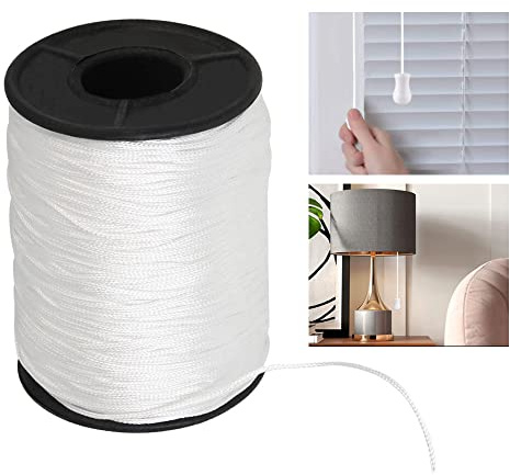 SCHYIDA Rollo de Cordón para Persianas de 150 Yardas Hilo para Estores de 1 mm Cuerda Trenzada de Recambio para Subir y Bajar Persianas Venecianas Cordel para Persianas para Hacer Manualidades