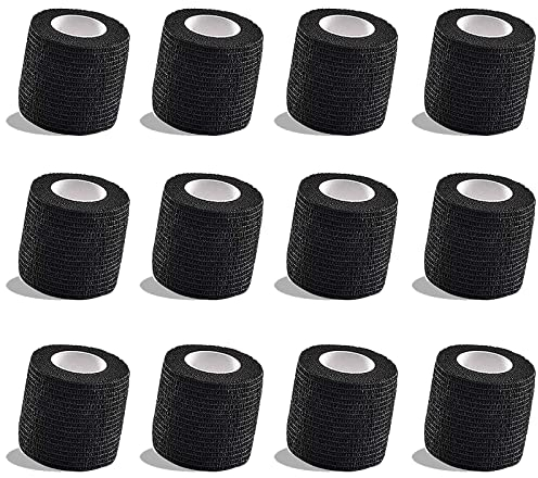 12Pcs Tattoo Griff Abdeckung Wrap, Unihuby Einweg Tattoo Grip Tape Cover 2x 5 Yards Kohäsive Bandage Griff Band Einweg