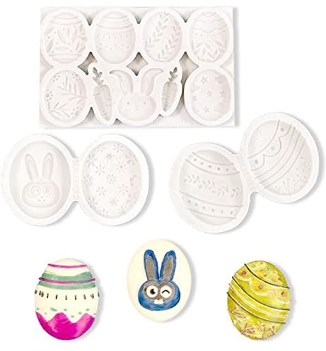 Molde De Silicona De Caramelo Blando 3 Piezas De Pan De Huevo De Pascua Decoración Molde De Chocolate Para Hornear Diy Dibujos Animados Conejito Caramelo Flip Molde De Silicona