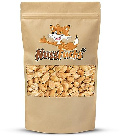 Geröstete Erdnüsse 1kg ganz ungesalzen blanchiert NussFuchs