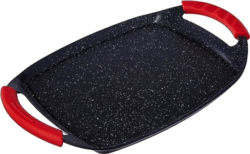 UBOON - Plancha de Asar con Revestimiento de Piedra Antiadherente, Apta para Inducción, Vitrocerámica, Gas y Placa Eléctrica, Libre de PFOA (36 cm)