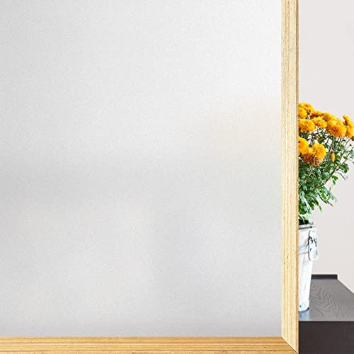 Haton Window Film Privacy for Glass Windows Frosted Film Frosting 60x200cm, Opaque Glass Sticker Self Adhesive Roll UV Block No Glue Static Cling Vinyl Covering for Bathroom Home and Office