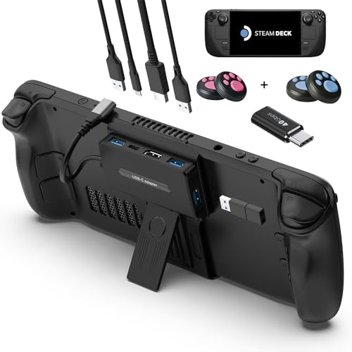 YCE Steam Deck Desktop Stand Docking Station 5 in 1 USB Hub with HD2.0 4K@60Hz, 3 USB Ports, USB-C 100W PD, Modern, Sleek Gaming Style, Compatible with Steam Deck