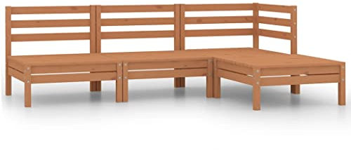 DYRJDJWIDHW gartenliege,liegestuhl Auflage,casaria relaxliege,4-TLG. Garten-Lounge-Set Massivholz Kiefer HonigbraunGeeignet für Garten, Swimmingpool, Wohnzimmer, Terrasse