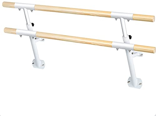 Doppelte Ballettstange, 100/150 cm Wand-Ballettstange für Zuhause, Wohnzimmer, Tanzraum, Tanzen für Erwachsene und Kinder, Stretching-Ballett (Größe: 100 cm, Farbe: Weiß)