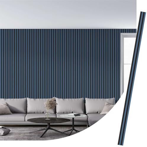 IZODEKOR WPC Slat Wall Paneling, 12 Pack PVC Slat Wall Panels for TV Backround, 3D Wall Paneling for Interior Wall, Sound Proofing Panels Wall Panels - 12 Pcs 290x12 cm - 4.17 Sq.M. Area | Grape Wood