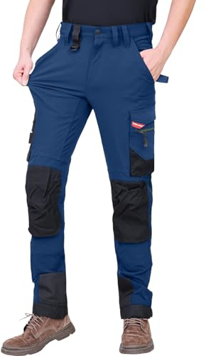 WORK IDEA Herren Slim-Fit Stretch Arbeitshose: Kritische Stoffbereiche aus Cordura – strapazierfähige Eleganz für vielfältige Arbeitsanforderungen.