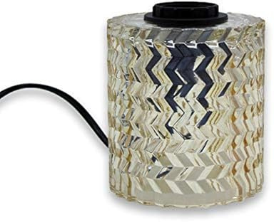 WatioWave Lampe de table en verre ambré avec culot E27, idéale pour ajouter une touche de chaleur et d'élégance à votre espace. Parfaite pour les bureaux, les salons ou les chambres, apporte style et