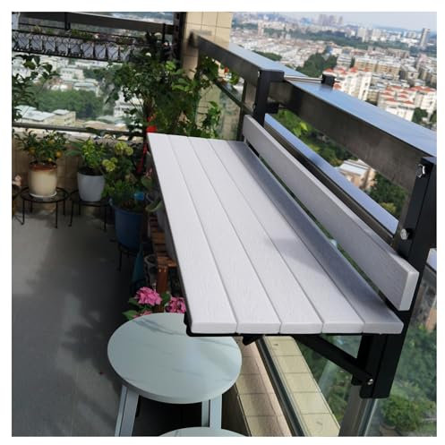 Balkon-Stehtisch für Geländer, Stehtisch für den Außenbereich, klappbarer Stehtisch, Kleiner, klappbarer, platzsparender Serviertisch, Beistelltische für die Terrasse, für Balkongeländer, Ga