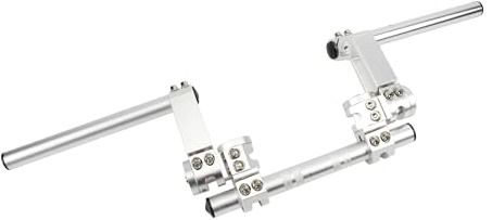 PowerMotor 7/8 22MM Adjustable Motorcycle Handlebars,Dirt Bike Removable Handle Bar Compatible With 125cc Pit Bike Motocross Scooter-Silver