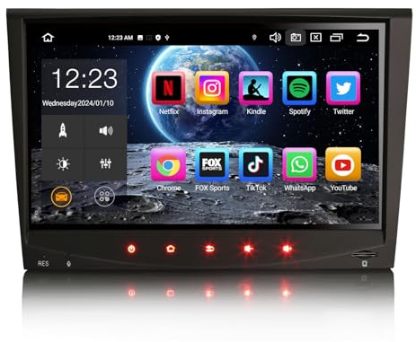 Erisin 8 tum 8-kärnig 4 GB+ 64 GB Android 13 bilradio med GPS-navigering för Porsche 911 997 Cayman Boxster stöder DAB+ Carplay trådlös Android Auto DSP WiFi 4G FM Bluetooth 5.0 A2DP RDS pekskärm
