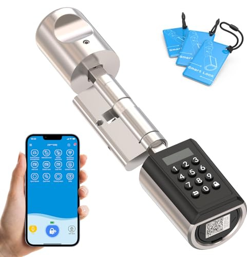 WELOCK PCB41 Elektronisches Türschloss Code mit RFID-Karte,APP&WiFi | Elektronisches Türschloss haustür IP65,Einstellbarer Schließzylinder für Türen von 50-100mm,Smartes Türschloss