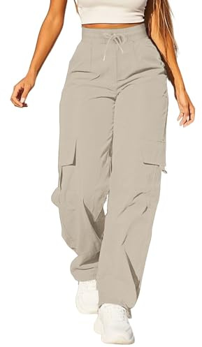 Pantalon cargo pour femme, sportif, élastique, ample, décontracté, respirant, multi-poches, avec poches latérales, vintage, baggy, trekking, combat, pantalon confortable