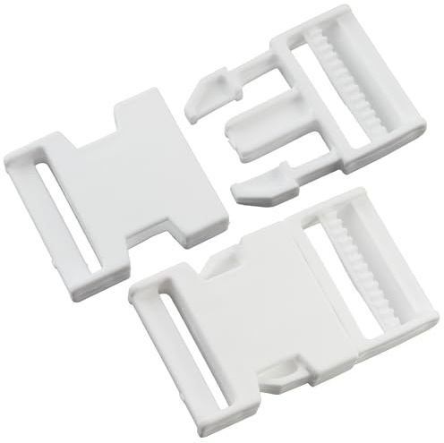 Aerzetix - Set di 6 fibbie clip regolabili a sgancio rapido per zaino e cinghie regolazione decorazione | passante 40mm | in plastica