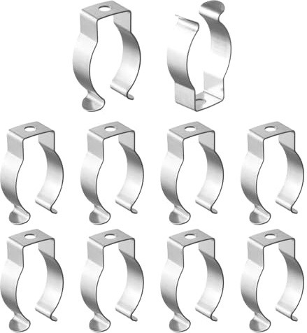 10 Stück Federklemme, Edelstahl Schellen, Klemmhalter, Schlauch Clips, Schlauchschellen, Schlauchschellen Edelstahl, Rohrschelle, 35-40mm, Geeignet für Lampenröhren und Leuchtstofflampen