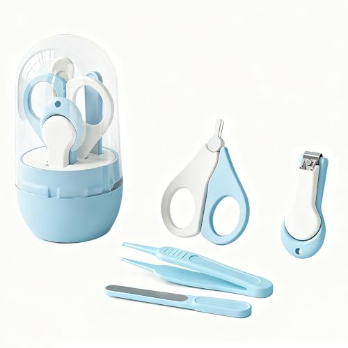 Kaiyzo Kit Unghie Per Bambini, Tagliaunghie Per Bambini, Set Per La Cura Del Bambino Per Neo-Genitori E Bambini Piccoli (Blu)