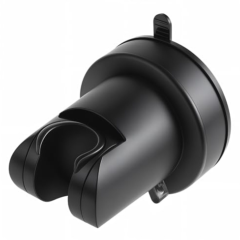 Suction Cup Shower Head Holder, Removable Shower Head Bracket No Drill Wall Mount Holder, ABS Plastic Shower Wand Holder Universal Suction Holder for Bathroom(Black)