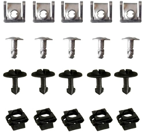 20 Stück Unterbodenschutz Befestigungsclips, Schrauben Blechmuttern Sortiment, Halteklammern für Motorschutz Getriebeschutz, Unterfahrschutz Reparatur Clips für Audi A4 A6 A8