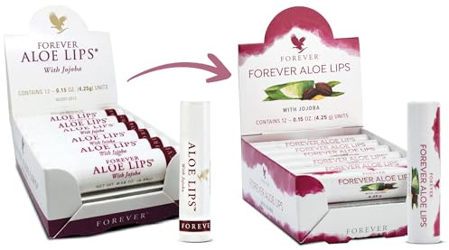 Forever Living - Aloe Lips - Moisturizing Lip Balm with Aloe, Jojoba, and Beeswax, Vegan, Ultimate Lip Care, Pack of 12