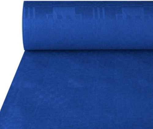 Papstar NEU Tischdecke dunkelblau, Damastprägung, 50x1m