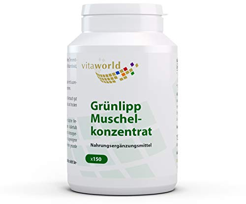 Vita World Concentrato di Cozze Verdi 500 mg 150 Capsule di Cozze Verdi dalla Nuova Zelanda Made in Germany