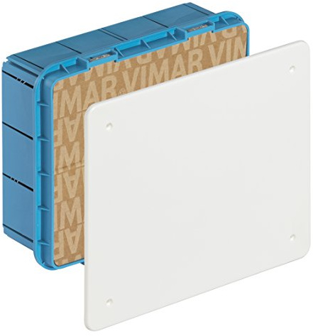VIMAR V70006 Scatola di derivazione da incasso (GW 650 °C) con coperchio bianco e viti di fissaggio. Dimensioni 195x154x70 mm