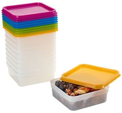 Lakeland Stack-a-Boxes Plastic Food Containers & Lids (400ml) x 10