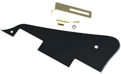 KAISH Black 3 Ply LP Guitar Pickguard with Gold Bracket for Epi Les Paul
