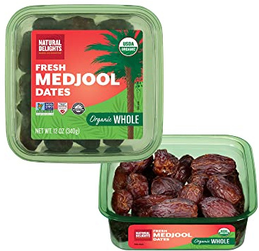 Natural Delights, Organic Pitted Fresh Medjool Dates, 12 Oz