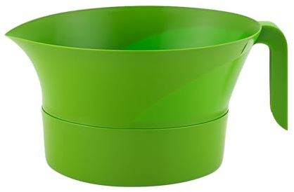 Easy Greasy 3-Piece Colander Grease Strainer Set – Green Grease Separator with Handle, Container & Lid – Strains Bacon, Pasta, Ground Beef – BPA-Free Kitchen Gadget