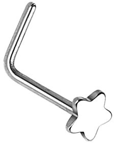 beyoutifulthings Nasen-Piercing Verschiedene Desings Nasen-Ring Nasen-Stecker L-Form Chirurgenstahl Gold Roségold Silber Stab 0,8/6mm