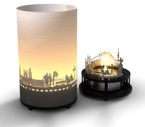 13gramm Hamburg Premium Geschenkbox – Faszinierendes Schattenspiel durch projizierte Skyline-Motive der Hansestadt - Perfektes Souvenir für Hamburg Liebhaber