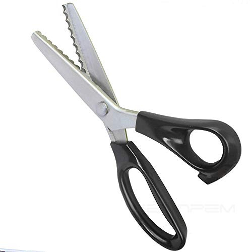 KimDaro Zackenschere-Set, 24,9 cm Griff, professionelle Edelstahl, zum Schneidern, Nähen, Basteln, Zickzack-Schere (gewellt, 18 mm)