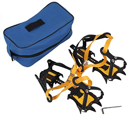 Ice Hiking Spikes, 1 Paar Steigeisen mit 10 Zähnen, Riemenbindungstyp Ice Grips rutschfeste Stollen zum Wandern, für Verschiedene Outdoor-Sportschuhe und -Stiefel