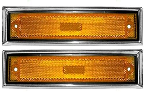 Parts N Go 1978-1987 CK Pickup Suburban Fender Marker Light with Chrome Trim Front Driver & Passenger Side Left Right Hand - 915557 GM2550115, 915558 GM2551107