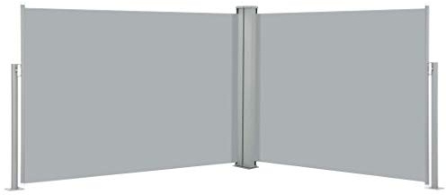 pedkit Ausziehbarer Seitenmarkise 120 x 1000 cm, Doppelseitiger Sichtschutz Markise, Automatischen Rückrollfunktion, Doppelseitenmarkise Garten-Seitenmarkise Seitenrollo, Anthrazit