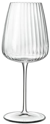 Luigi Bormioli Optica - Set di 4 bicchieri da vino in cristallo, 550 ml, lavabili in lavastoviglie