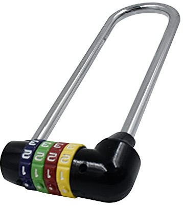 Cadenas à combinaison à 4 chiffres avec anse de 12.7 cm de long – Antivol d'extérieur robuste étanche avec code réinitialisable – Cadenas pour vélos, portails, VTT, école, abri de jardin et casiers