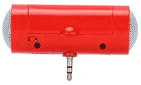 3,5-mm-Klinken-Minilautsprecher, Tragbarer -Stereo-Plug-In-Lautsprecher, Kompatibel mit 3,5-mm-Audiosteckern für Geräte, Smartphones, Tablets, Laptops, MP3, MP4 Usw.(rot)