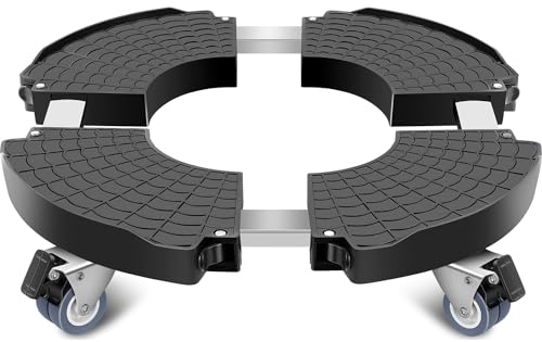 Linkax Pflanzenroller Ø 35-48cm, Rollbrett Pflanzen bis 150 KG, Untersetzer Blumentopf Gross Pflanzentopf für Außenbereich Sonnenschirmständer, Mülleimer, Regentonne, Wasserfass, Weinregal